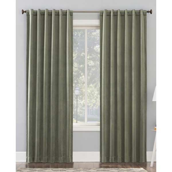 Velvet Noise Extreme Blackout Back Tab Curtain Panel, 96