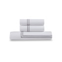 100% Cotton Percale 3 Piece Duvet Set with Satin Stitching - Full/Queen