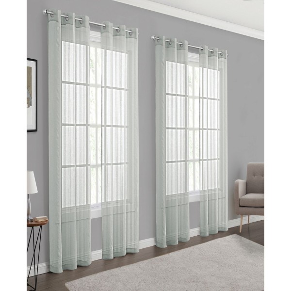 Stripe Sheer Grommet 4-Piece Curtain Panel Set, 152