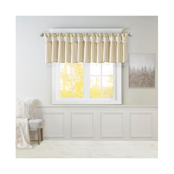 Lightweight Faux Silk Valance With Beads