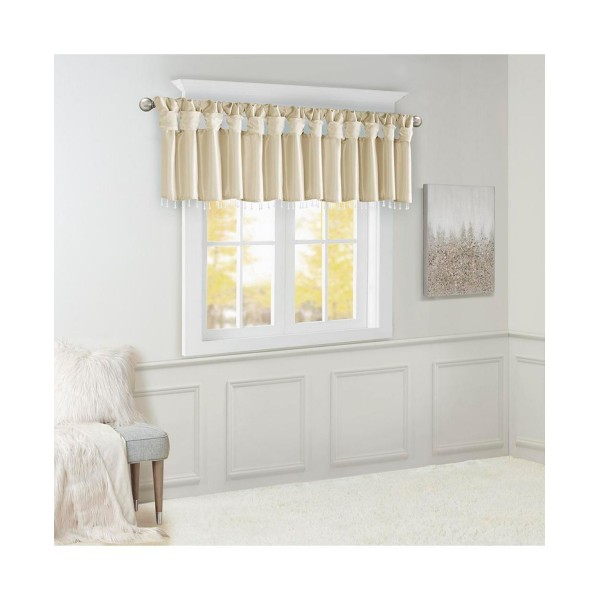 Lightweight Faux Silk Valance With Beads