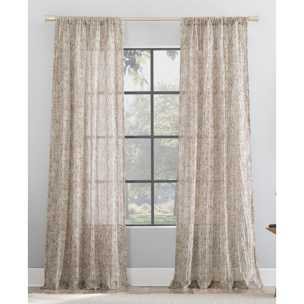 Watercolor Print Sheer Rod Pocket Curtain Panel, 50