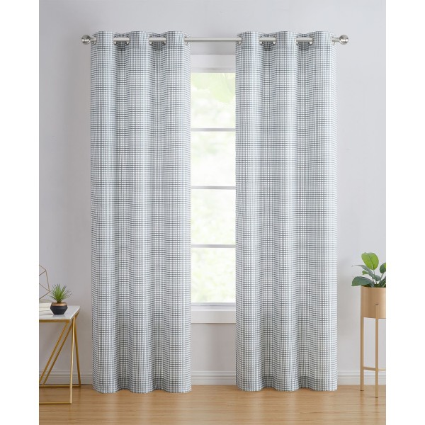 Grid Light Filtering 2-Piece Curtain Panel Set, 76