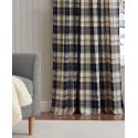 Outdoor Lake view Plaid Back tab Set, 2 Panels Collection