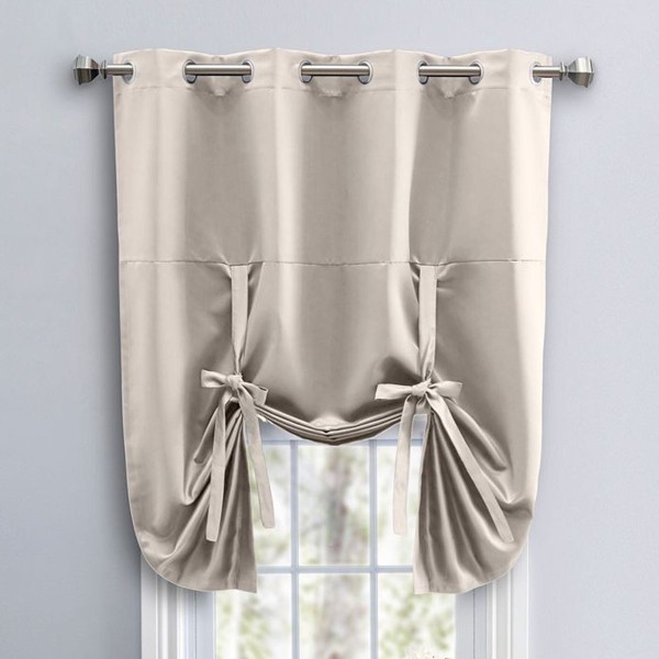 Ultimate Blackout Grommet Tie Up Curtain Panel 55