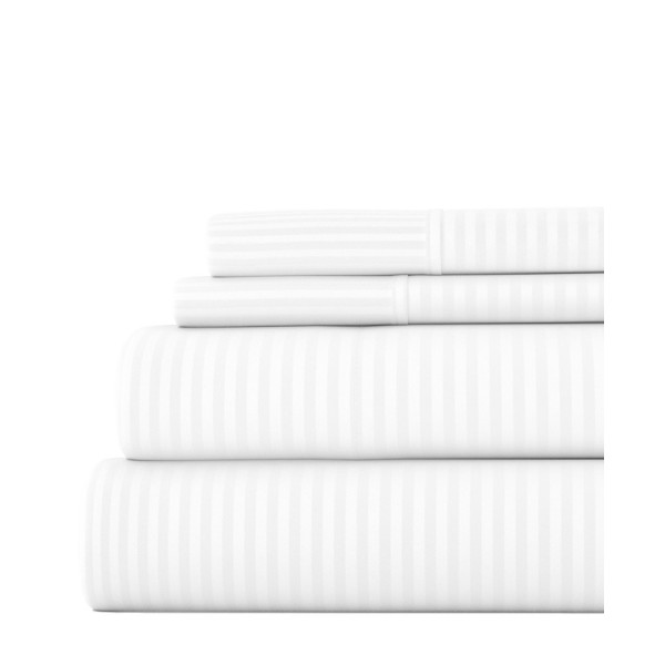 Expressed In Embossed Striped 3 Piece Bed Sheet Set, Twin