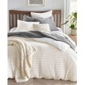 Stripe Cotton Hemp 3-Pc. Duvet Cover Set, Full/Queen