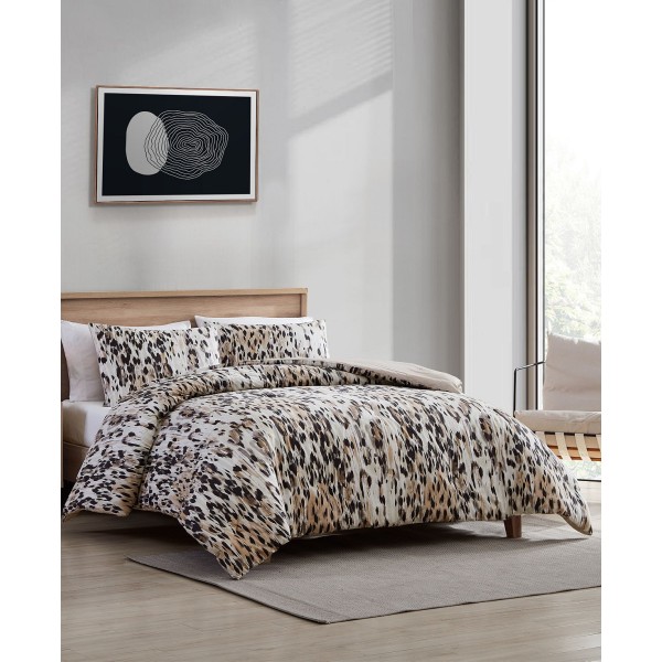 Abstract Leopard 3 Piece Duvet Cover Set, Full/Queen