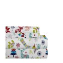 Luxury Weight Holiday Joy Printed Cotton Flannel Sheet Set Twin