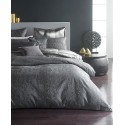 Home Reversible Textured Jacquard Charcoal Full/Queen Duvet Cover